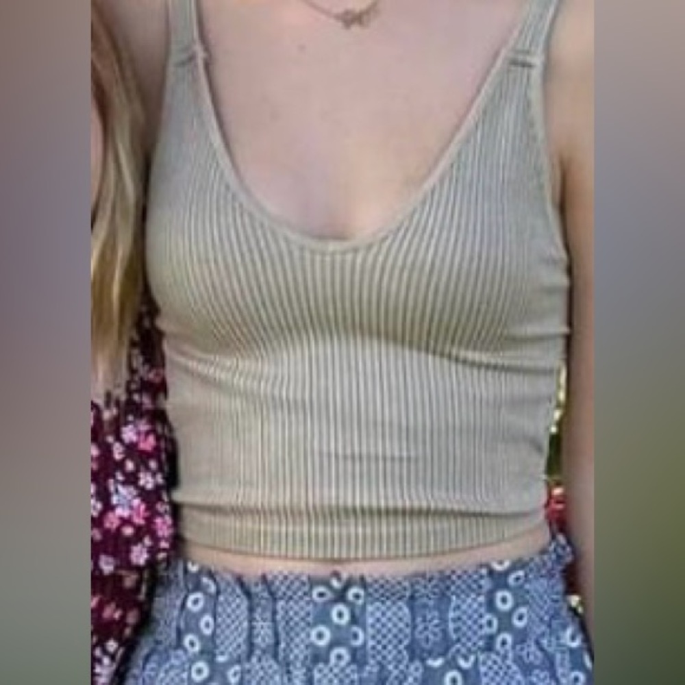 Wishlist Cream Ribbed Crop Top